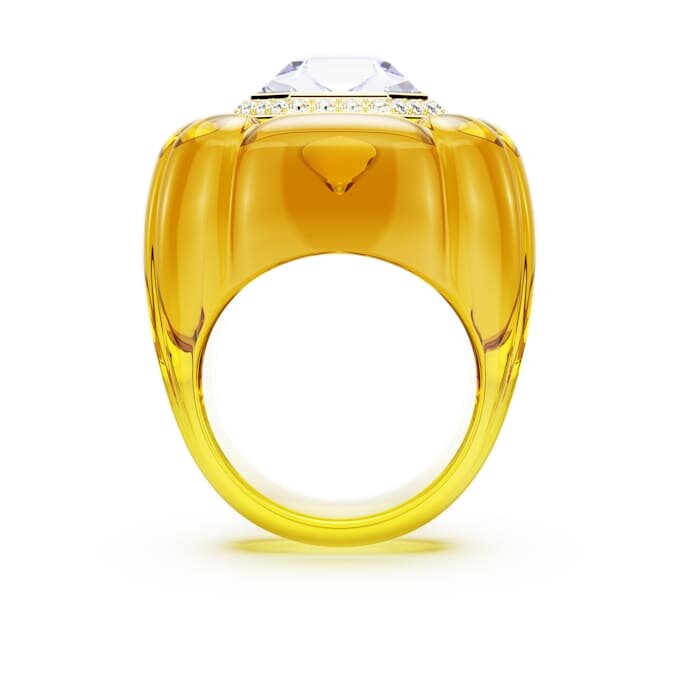Anello da cocktail Dulcis con taglio a cuscino, pavé, giallo Anello da cocktail Dulcis con taglio a cuscino, pavé, giallo