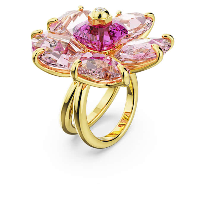 Anello da cocktail Idyllia Flower, rosa, placcato oro Anello da cocktail Idyllia Flower, rosa, placcato oro