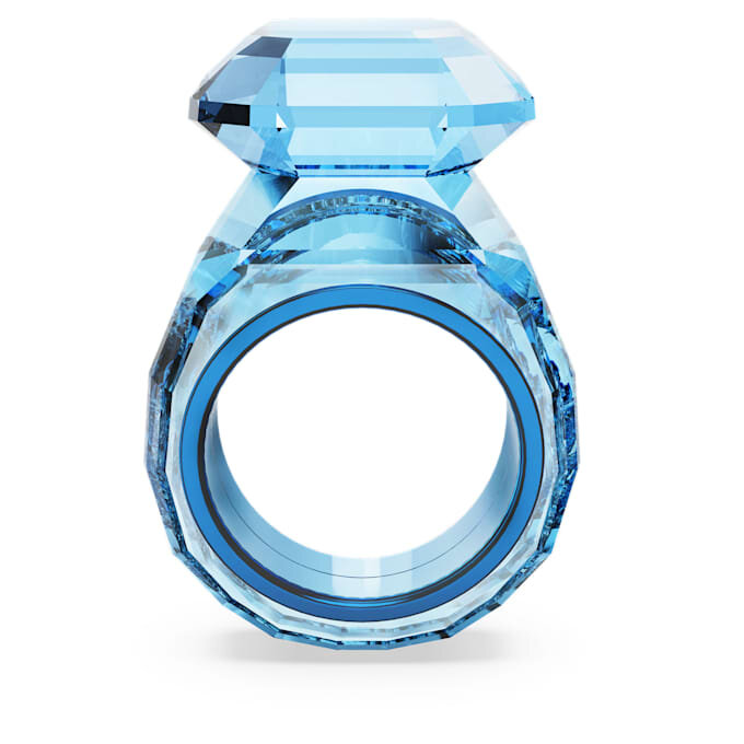 Anello da cocktail Lucent con taglio ottagonale, blu Anello da cocktail Lucent con taglio ottagonale, blu