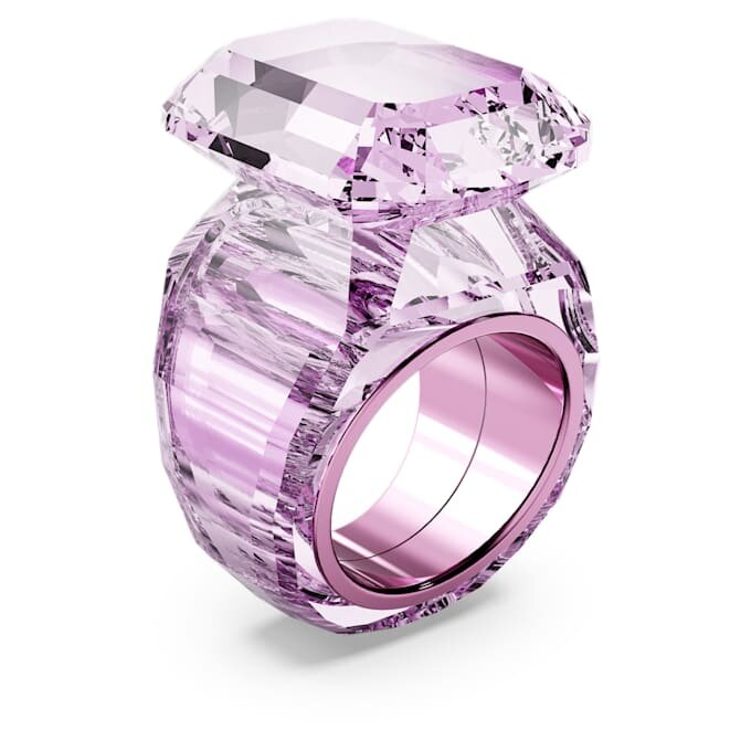 Anello da cocktail Lucent con taglio ottagonale, rosa Anello da cocktail Lucent con taglio ottagonale, rosa