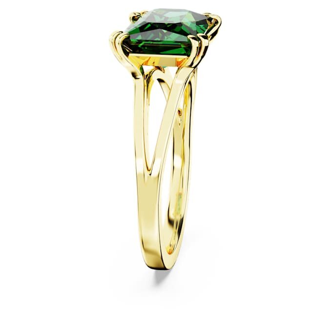 Anello da cocktail Stilla con taglio rettangolare, verde, placcato oro Anello da cocktail Stilla con taglio rettangolare, verde, placcato oro