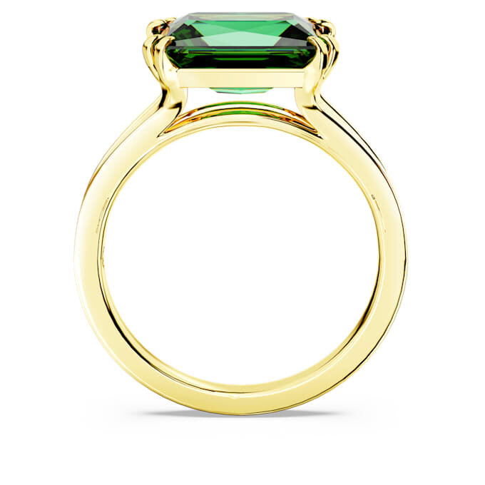 Anello da cocktail Stilla con taglio rettangolare, verde, placcato oro Anello da cocktail Stilla con taglio rettangolare, verde, placcato oro