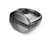 Anello Dextera a forma ottagonale, taglio rotondo, nero, placcato in rutenio Anello Dextera a forma ottagonale, taglio rotondo, nero, placcato in rutenio