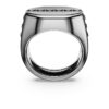 Anello Dextera a forma ottagonale, taglio rotondo, nero, placcato in rutenio Anello Dextera a forma ottagonale, taglio rotondo, nero, placcato in rutenio