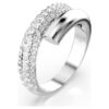 Anello Dextera bianco, placcato in rodio