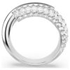 Anello Dextera bianco, placcato in rodio
