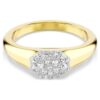 Anello Dextera con tagli misti, bianco, placcato oro