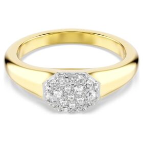 Anello Dextera con tagli misti, bianco, placcato oro Anello Dextera con tagli misti, bianco, placcato oro