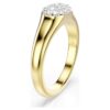 Anello Dextera con tagli misti, bianco, placcato oro