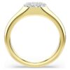 Anello Dextera con tagli misti, bianco, placcato oro