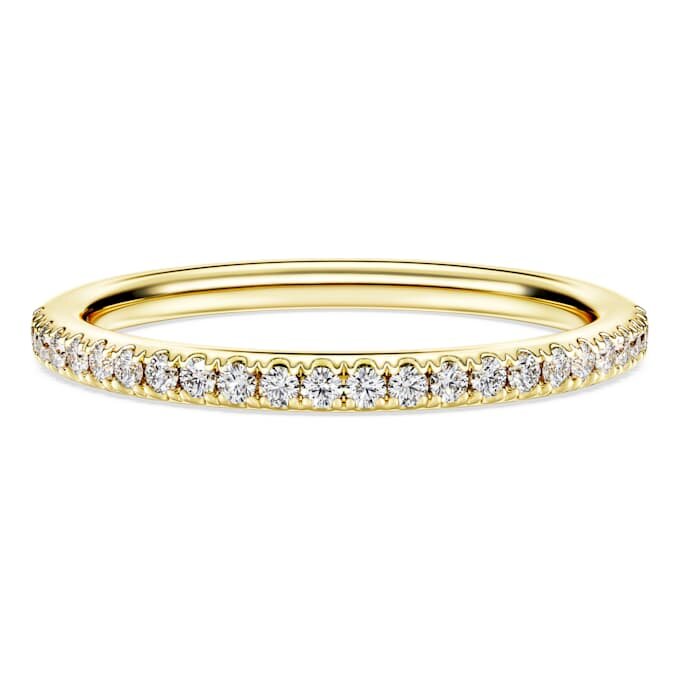 Anello Eternity con diamanti sintetici 0,2 ct totali, forma rotonda, oro giallo 14K Anello Eternity con diamanti sintetici 0,2 ct totali, forma rotonda, oro giallo 14K