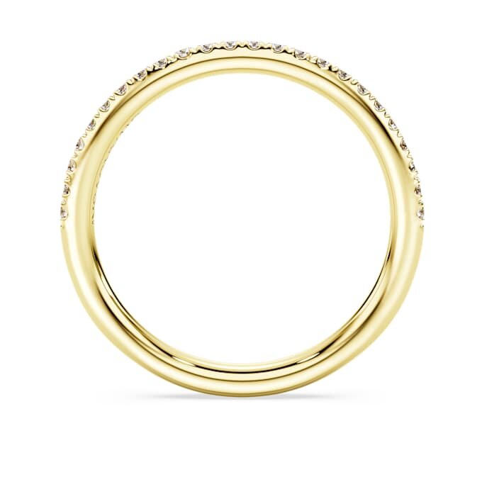 Anello Eternity con diamanti sintetici 0,2 ct totali, forma rotonda, oro giallo 14K Anello Eternity con diamanti sintetici 0,2 ct totali, forma rotonda, oro giallo 14K