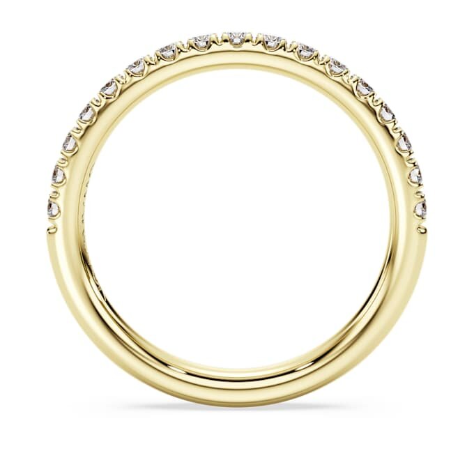 Anello Eternity con diamanti sintetici 0,4 carati in totale, forma rotonda, oro giallo 14K Anello Eternity con diamanti sintetici 0,4 carati in totale, forma rotonda, oro giallo 14K