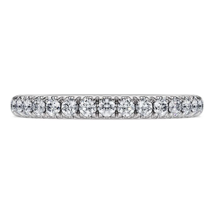 Anello Eternity con diamanti sintetici 0,4 Ct in totale, forma rotonda, oro bianco 14K Anello Eternity con diamanti sintetici 0,4 Ct in totale, forma rotonda, oro bianco 14K