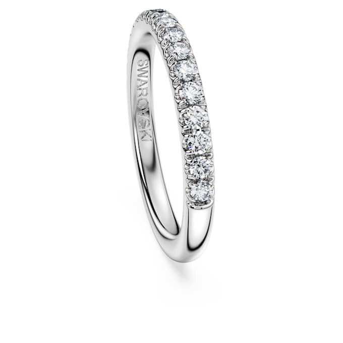 Anello Eternity con diamanti sintetici 0,4 Ct in totale, forma rotonda, oro bianco 14K Anello Eternity con diamanti sintetici 0,4 Ct in totale, forma rotonda, oro bianco 14K