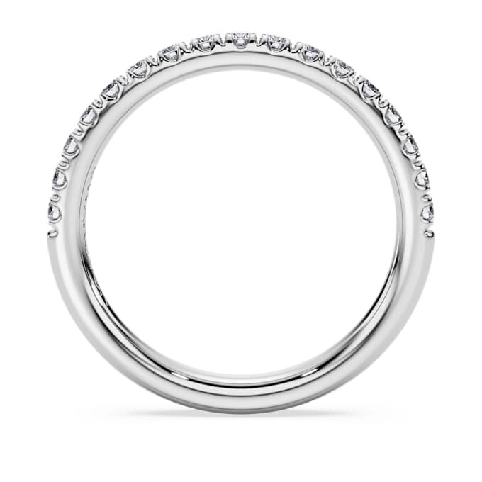Anello Eternity con diamanti sintetici 0,4 Ct in totale, forma rotonda, oro bianco 14K Anello Eternity con diamanti sintetici 0,4 Ct in totale, forma rotonda, oro bianco 14K