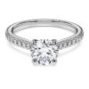 Anello Eternity Solitaire con diamanti sintetici da laboratorio 1,2 Ct in totale, forma rotonda, oro bianco 14K Anello Eternity Solitaire con diamanti sintetici da laboratorio 1,2 Ct in totale, forma rotonda, oro bianco 14K