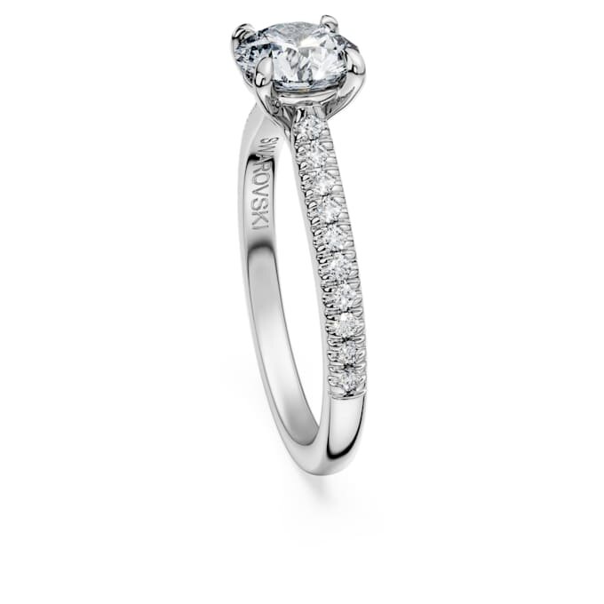 Anello Eternity Solitaire con diamanti sintetici da laboratorio 1,2 Ct in totale, forma rotonda, oro bianco 14K Anello Eternity Solitaire con diamanti sintetici da laboratorio 1,2 Ct in totale, forma rotonda, oro bianco 14K