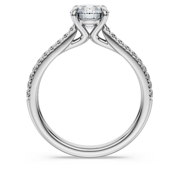 Anello Eternity Solitaire con diamanti sintetici da laboratorio 1,2 Ct in totale, forma rotonda, oro bianco 14K Anello Eternity Solitaire con diamanti sintetici da laboratorio 1,2 Ct in totale, forma rotonda, oro bianco 14K