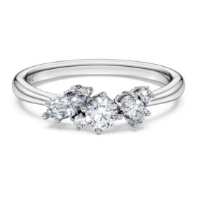 Anello Galaxy con diamanti sintetici 0,43 carati in totale, forme miste, argento sterling Anello Galaxy con diamanti sintetici 0,43 carati in totale, forme miste, argento sterling