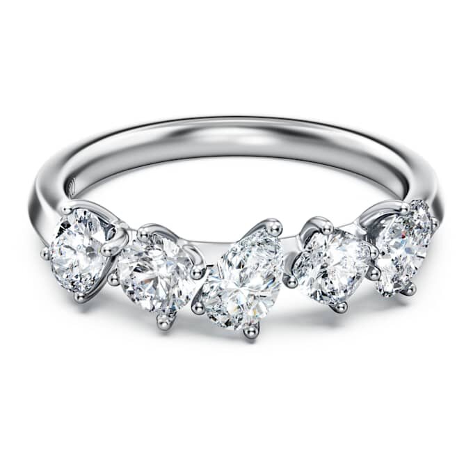 Anello Galaxy con diamanti sintetici da 1 Ct in totale, forme miste, oro bianco 14K Anello Galaxy con diamanti sintetici da 1 Ct in totale, forme miste, oro bianco 14K
