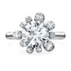 Anello Galaxy con diamanti sintetici da 2 carati in totale, forma rotonda, oro bianco 14K Anello Galaxy con diamanti sintetici da 2 carati in totale, forma rotonda, oro bianco 14K