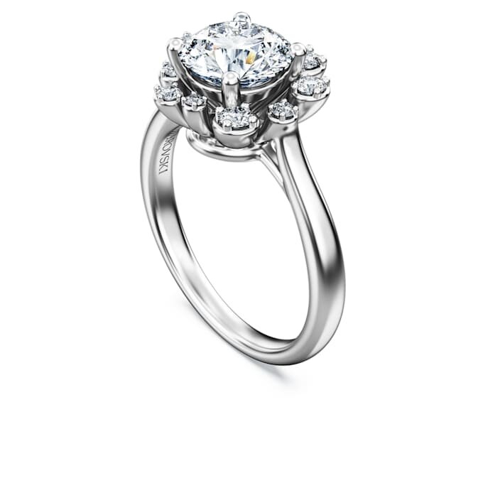 Anello Galaxy con diamanti sintetici da 2 carati in totale, forma rotonda, oro bianco 14K Anello Galaxy con diamanti sintetici da 2 carati in totale, forma rotonda, oro bianco 14K