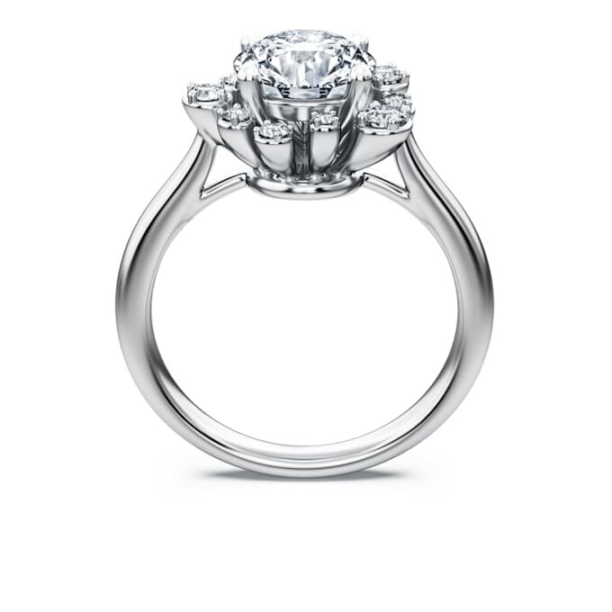 Anello Galaxy con diamanti sintetici da 2 carati in totale, forma rotonda, oro bianco 14K Anello Galaxy con diamanti sintetici da 2 carati in totale, forma rotonda, oro bianco 14K
