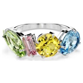 Anello Gema con tagli misti, multicolore, placcato in rodio Anello Gema con tagli misti, multicolore, placcato in rodio