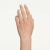 Anello Hyperbola con tagli misti, bianco, finitura argento
