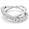 Anello Hyperbola con tagli misti, bianco, finitura argento