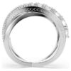 Anello Hyperbola con tagli misti, bianco, finitura argento
