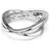 Anello Hyperbola con tagli misti, bianco, finitura argento