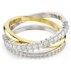 Anello Hyperbola con tagli misti, bianco, finitura in metalli misti Anello Hyperbola con tagli misti, bianco, finitura in metalli misti