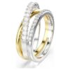 Anello Hyperbola con tagli misti, bianco, finitura in metalli misti Anello Hyperbola con tagli misti, bianco, finitura in metalli misti