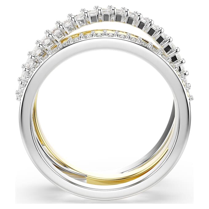 Anello Hyperbola con tagli misti, bianco, finitura in metalli misti Anello Hyperbola con tagli misti, bianco, finitura in metalli misti