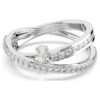 Anello Hyperbola con tagli misti, bianco, placcato in rodio Anello Hyperbola con tagli misti, bianco, placcato in rodio