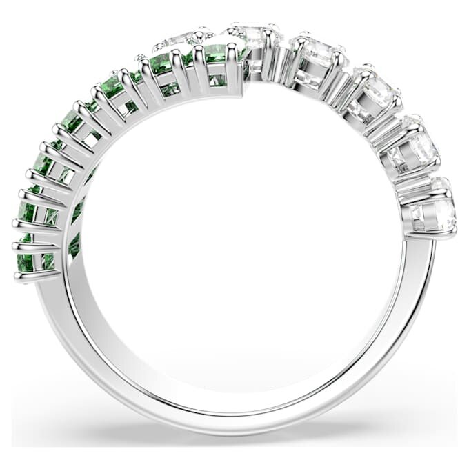 Anello Matrix con tagli misti, verde, placcato in rodio Anello Matrix con tagli misti, verde, placcato in rodio
