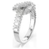 Anello Matrix con taglio a baguette, nodo, bianco, placcato in rodio Anello Matrix con taglio a baguette, nodo, bianco, placcato in rodio