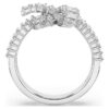 Anello Matrix con taglio a baguette, nodo, bianco, placcato in rodio Anello Matrix con taglio a baguette, nodo, bianco, placcato in rodio