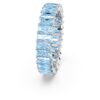 Anello Matrix con taglio baguette, blu, placcato in rodio