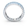 Anello Matrix con taglio baguette, blu, placcato in rodio