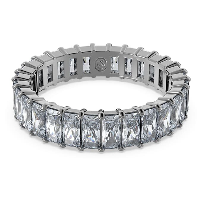 Anello Matrix con taglio baguette, grigio, placcato in rutenio Anello Matrix con taglio baguette, grigio, placcato in rutenio