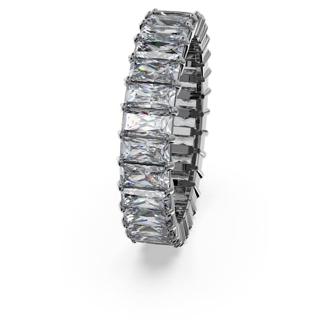Anello Matrix con taglio baguette, grigio, placcato in rutenio Anello Matrix con taglio baguette, grigio, placcato in rutenio