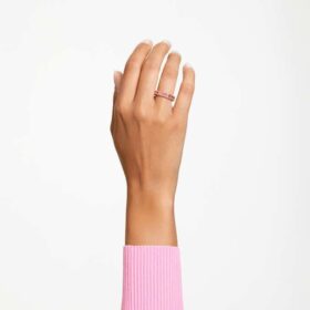 Anello Matrix con taglio baguette, rosa, placcato in oro rosa