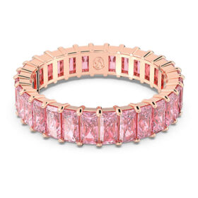 Anello Matrix con taglio baguette, rosa, placcato in oro rosa