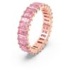 Anello Matrix con taglio baguette, rosa, placcato in oro rosa