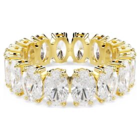 Anello Matrix con taglio ovale, bianco, placcato oro