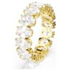 Anello Matrix con taglio ovale, bianco, placcato oro