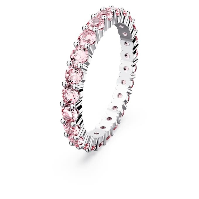 Anello Matrix con taglio rotondo, rosa, placcato in rodio Anello Matrix con taglio rotondo, rosa, placcato in rodio